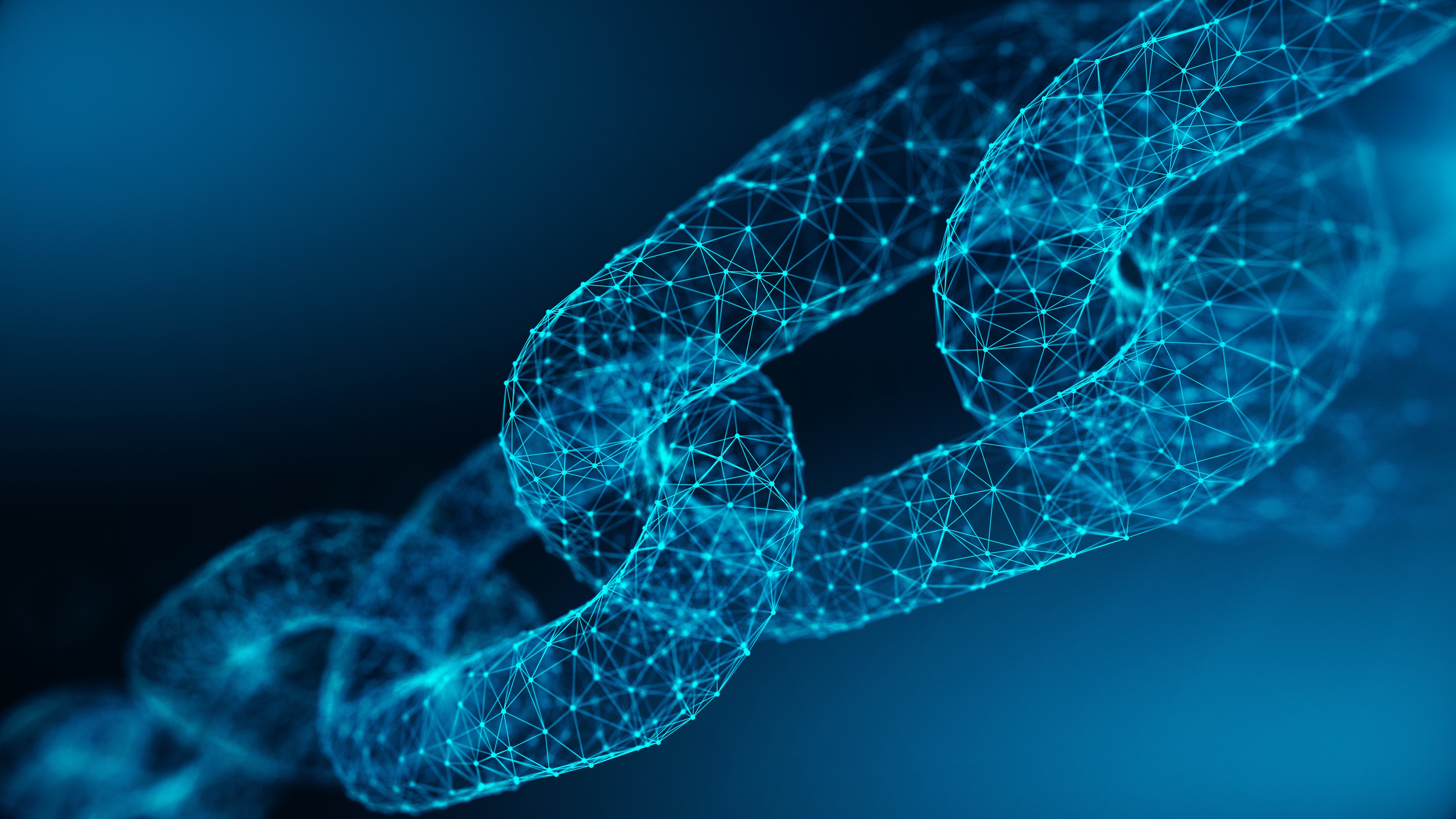 Block chain concept - Chain consists of network connections . 3d rendering